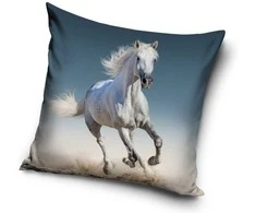 MCU Hvid hest pudebetræk 40 x 40 cm