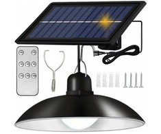 Lauko kabinama saulės lempa su LED ir nuotoliniu valdymu