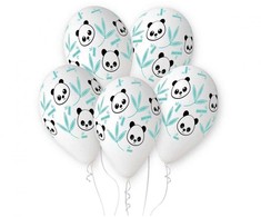 Panda ir bambukas, balionai, 5 vnt. 13 colių (33 cm)