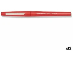 Papermate Flair, Raudona, Medium, Raudona, Vanduo-based ink, 1 mm, Metal