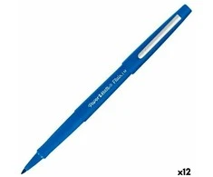 Papermate Flair, Mėlyna, Medium, Mėlyna, Plastic, Round, Vanduo-based ink