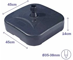 Paplūdimio skėčio pagrindas Marbueno Juoda Plastmasinis 45 x 14 x 45 cm