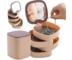 Casket cosmetics organiser jewellery mirror