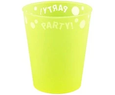 „Party Geltona“ fluorescencinis geltonas mikro aukščiausios kokybės plastikinis puodelis, 250 ml