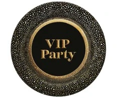 „Party Gold VIP“ popierinių lėkščių rinkinys, 8 vnt., 18 cm