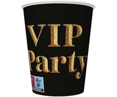 „Party Gold VIP“ popierinių puodelių rinkinys, 8 vnt., 250 ml
