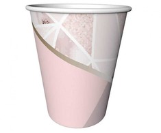 „Party Rose Chic“ rožiniai popieriniai puodeliai, 6 vnt., 240 ml