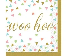 „Party Woo Hoo“ konfeti servetėlės (36 vnt. rinkinys) 25 x 25 cm