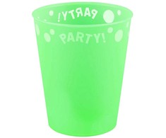 „Party Žalias“ fluorescencinės žalios spalvos mikro aukščiausios kokybės plastikinis puodelis, 250 ml