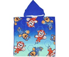 Paw Patrol Aqua paplūdimio rankšluostis pončas 60x120 cm (greitai džiūstantis)