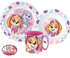 „Paw Patrol“ eskizų vakarienės rinkinys, mikroplastiko, su 350 ml puodeliu