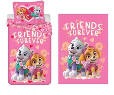 Paw Patrol Friends Furever vaikiškas antklodės užvalkalas ir flisinis pledas