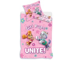Paw Patrol Girl Pups Unite patalynės užvalkalas 140√ó200cm, 60√ó63cm
