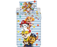 Paw Patrol Happy Stripes vaikiška patalynės komplektas 100√ó140cm, 40√ó45cm