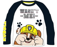 Paw Patrol juodi vaikiški ilgomis rankovėmis marškinėliai, viršinė 104 cm