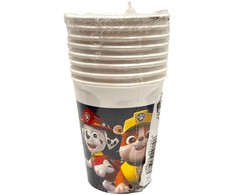 Paw Patrol mėlyni popieriniai puodeliai, 8 vnt., 200 ml, FSC