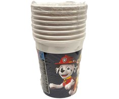 Paw Patrol mėlyni popieriniai puodeliai, 8 vnt., 200 ml, FSC