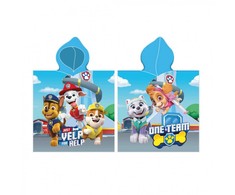 Paw Patrol One Team paplūdimio rankšluostis pončas 55x110 cm (greitai džiūstantis)