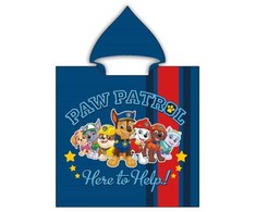 Paw Patrol paplūdimio rankšluostis pončas 55x110 cm (greitai džiūstantis)