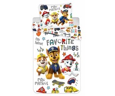 Patalynė bawełniana 140x200 Psi Patrol Paw pieski balta 9851 brygada psy poszewka 70x90 dziecięca