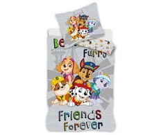 Paw Patrol pilkas patalynės užvalkalas 140–200 cm, 63–63 cm mikropluošto