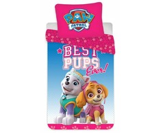 „Paw Patrol“ rausvos spalvos patalynės komplektas 135–200 cm, 80–80 cm
