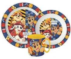 „Paw Patrol Rescue Puppies“ vakarienės rinkinys, mikroplastiko, su puodeliu, 390 ml