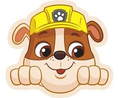 Paw Patrol Rubble dekoratyvinė pagalvėlė 40x37 cm veliūras