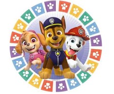 Paw Patrol spalvotos letenėlės popierinės lėkštutės, 8 vnt., 18 cm