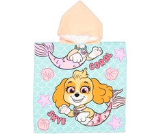 Paw Patrol Undinėlės paplūdimio rankšluostis Poncho 60x120 cm (greitai džiūstantis)
