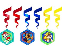 Paw Patrol vaikinų juostelės dekoracijų rinkinys, 6 vnt.