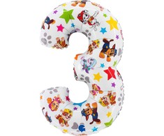 Paw Patrol žvaigždė numeris 3 folijos balionas 66 cm