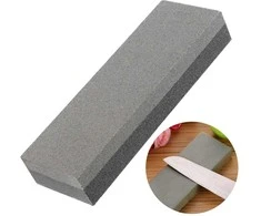 Double-sided whetstone sharpening scythe blades