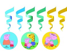 Peppa Pig apkabinimo juostelių dekoracijų rinkinys, 6 vnt.