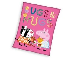 Peppa Pig Bugs&amp;Hugs koralų spalvos vilnos antklodė 110x140cm