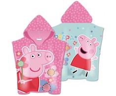 Peppa Pig gėlių paplūdimio rankšluostis pončas 55x110cm (greitai džiūstantis)
