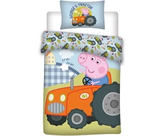 Peppa Pig George's Tractor vaikiška patalynės komplektas 100√ó135cm, 40√ó60cm
