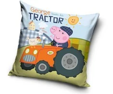 Peppa Pig George's traktoriaus veliūrinis pagalvėlės užvalkalas, 40x40 cm