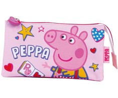 Peppa Pig knygelė su 3 skyriais pieštukų dėklas, 21 cm