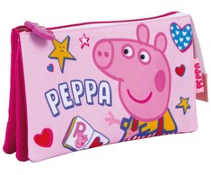 Peppa Pig knygelė su 3 skyriais pieštukų dėklas, 21 cm