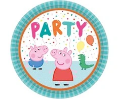 Peppa Pig konfeti popierinių lėkščių rinkinys, 8 vnt., 23 cm