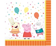 Peppa Pig konfeti servetėlių rinkinys, 16 vnt., 33x33 cm