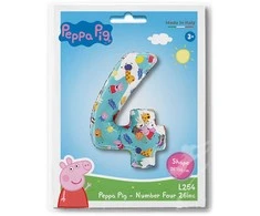 Peppa Pig mėlynas folijos balionas numeris 4 66 cm