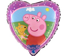 Peppa Pig meškiukas folijos balionas 46 cm