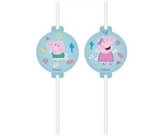 Globos Europe Bv Gurli Pig popieriniai šiaudeliai 4 vnt.