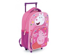 Peppa Pig Party vaikiška kuprinė su ratukais, krepšys 36 cm