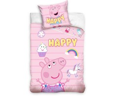 Peppa Pig patalynės komplektas „Happy“ 140–200 cm, 70–90 cm