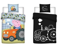 Peppa Pig patalynės komplektas, šviečiantis tamsoje, 140x200cm, 70x90cm