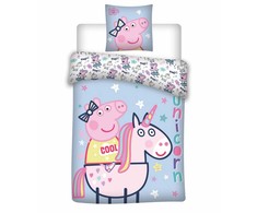 Peppa Pig patalynės užvalkalas 135–200 cm, 80–80 cm