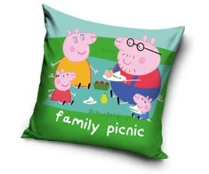 Peppa Pig Picnic aksominis pagalvėlės užvalkalas, 40x40 cm